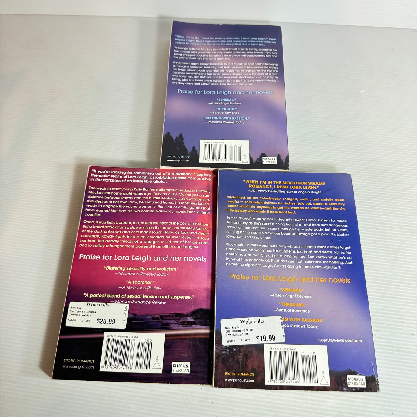 Lora Leigh Erotic Romance Book Bundle x 3 : Nauti Dreams, Nauti Boy, Nauti Nights (2853)