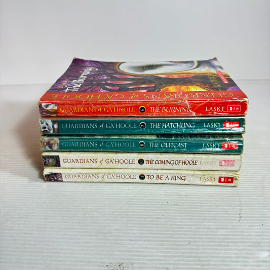 Guardians of Ga' Hoole Book Bundle - Kathryn Lasky x 5 Books : The Burning, The Hatchling, The Outcast, To Be A King, The Coming of Hoole(2875)