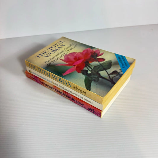 Vintage Women’s Self Help Book Bundle x 3 Books : The Secret of Staying In Love - John Powell, The Total Woman - Marabell Morgan, What Do Women Want? - Luise Eichenbaum and Susie Orbach