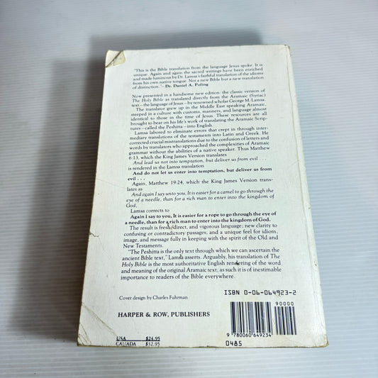 Holy Bible : From the Ancient Eastern Text - George M. Lamsa's Translation from the Aramaic of the Peshitta
