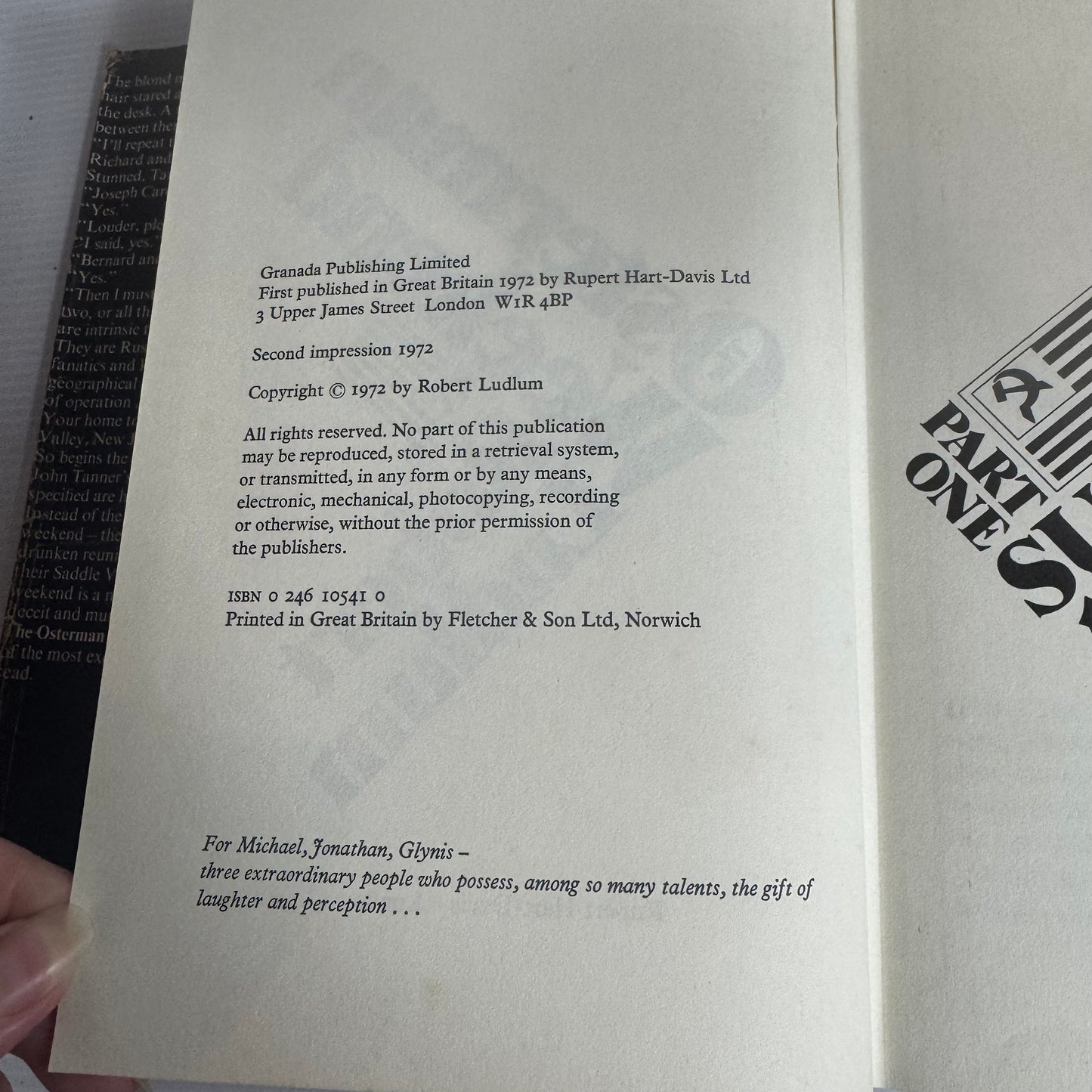 The Osterman Weekend - Robert Ludlum (Vintage 1972)