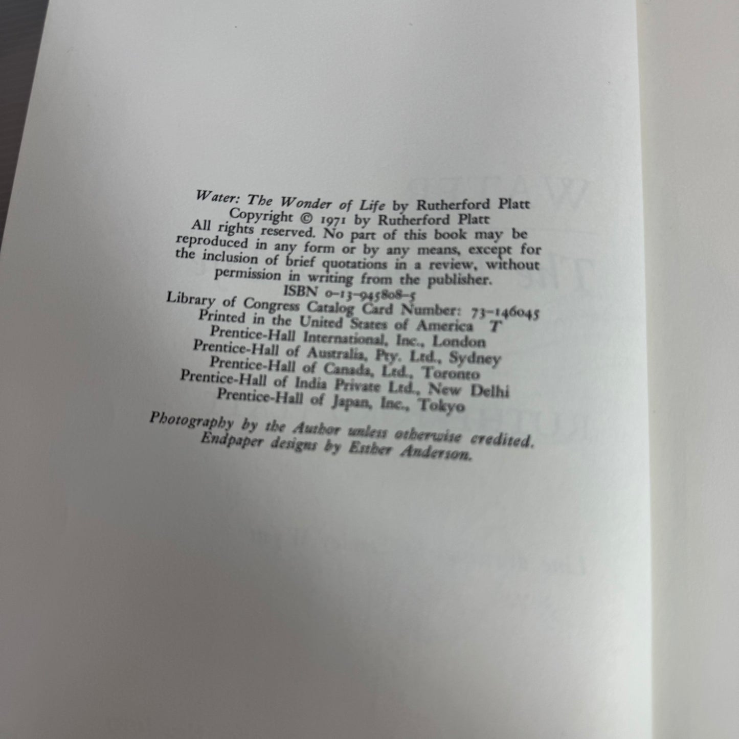 Water : The Wonder of Life - By Rutherford Platt (Vintage 1971)