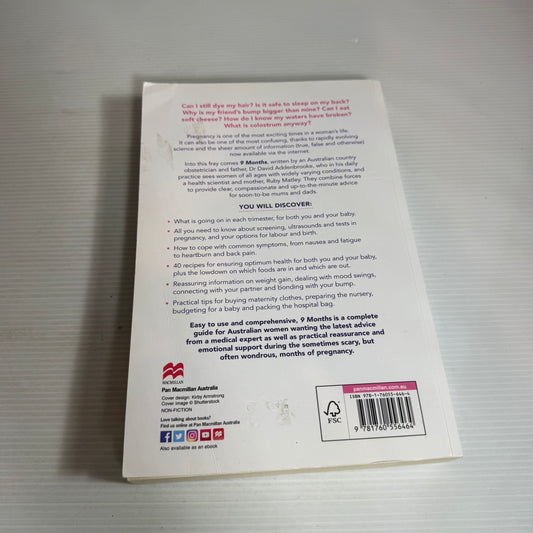 9 Months : The Essential Australian Guide To Pregnancy - Dr David Addenbrooke & Ruby Matley