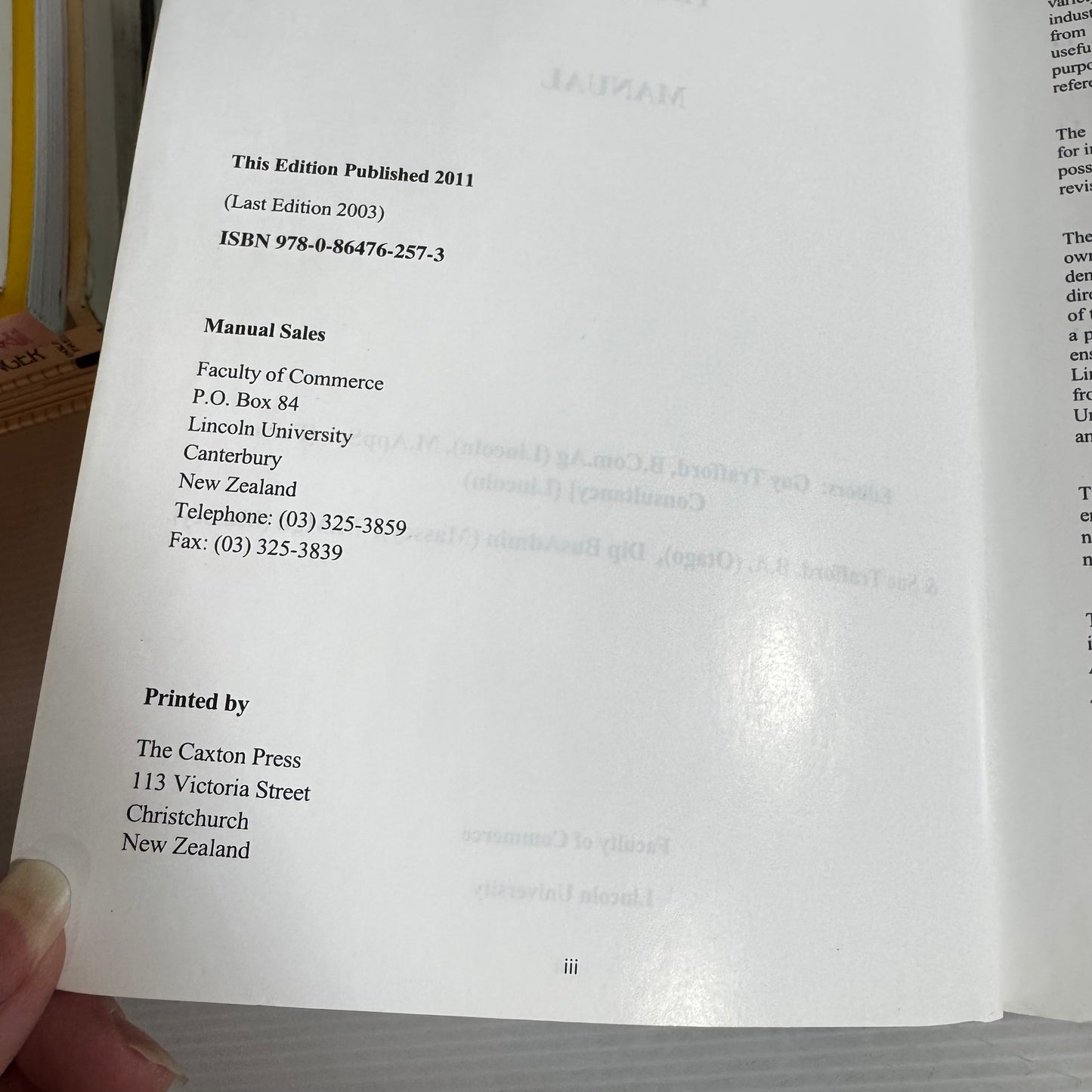 Lincoln University Farm Technical Manual 2011 Edition