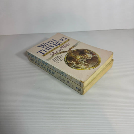 Marian Wells Historical Christian Book Bundle x 2 : The Wedding Dress & With This Ring (2174) (Vintage 1982)