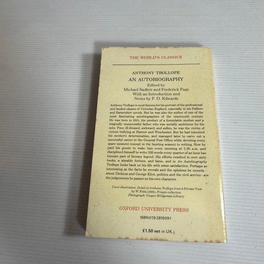 Anthony Trollope: An Autobiography - The World's Classics (Vintage 1990)