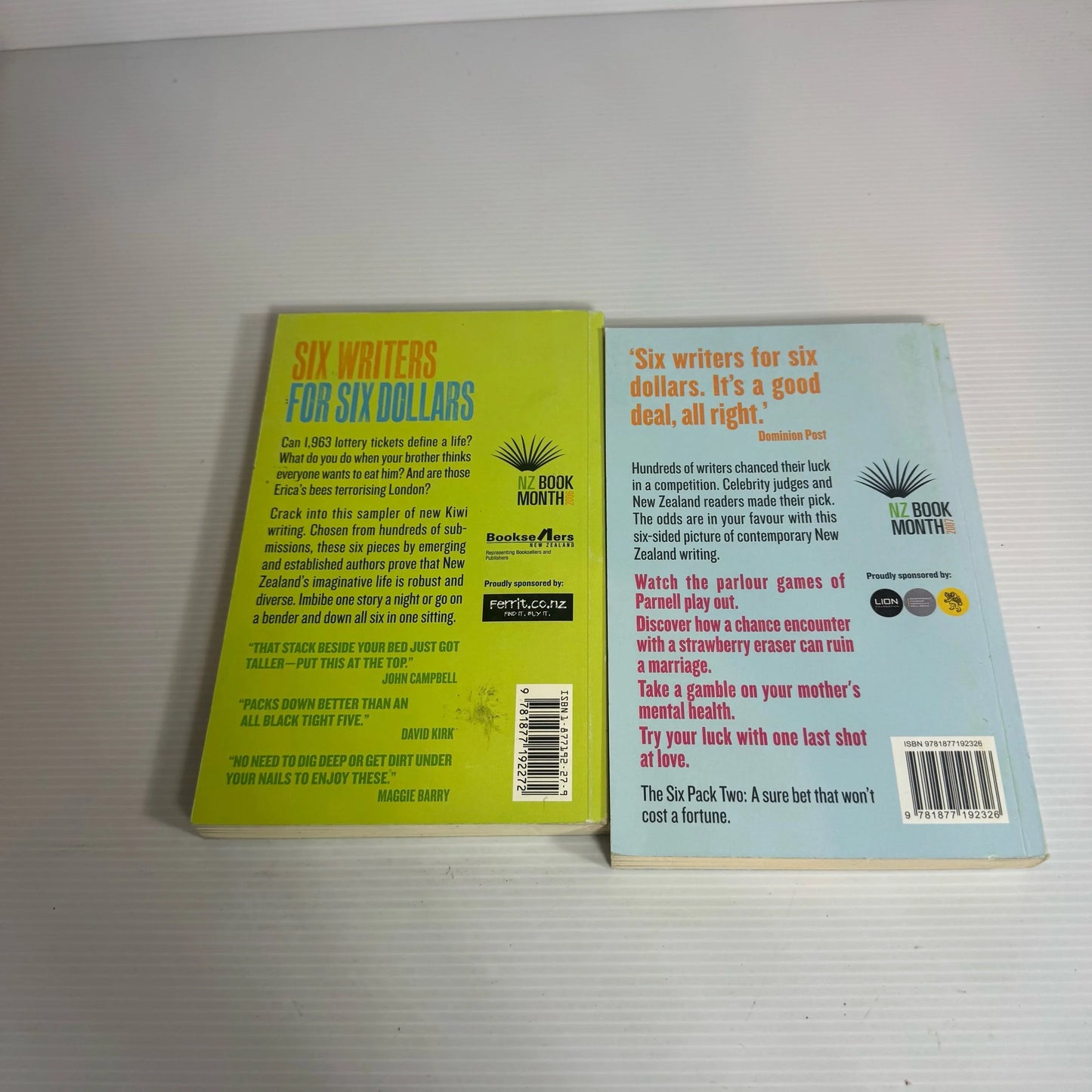 Collection of New Zealand Writing : The Six Pack & The Six Pack Two (2302)