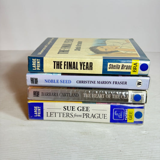 Large Print Historical Romance x 4 : The Final Year, Noble Seed, The Heart of the Clan, Letters from Prague(2865)