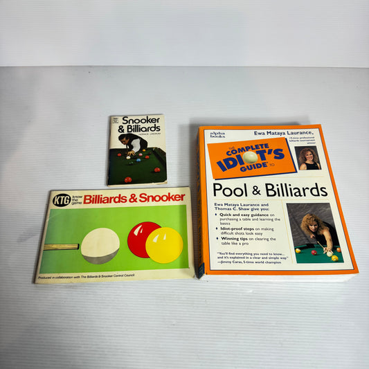 Snooker & Billiards and Pool Book Bundle x 3 Books (2508)