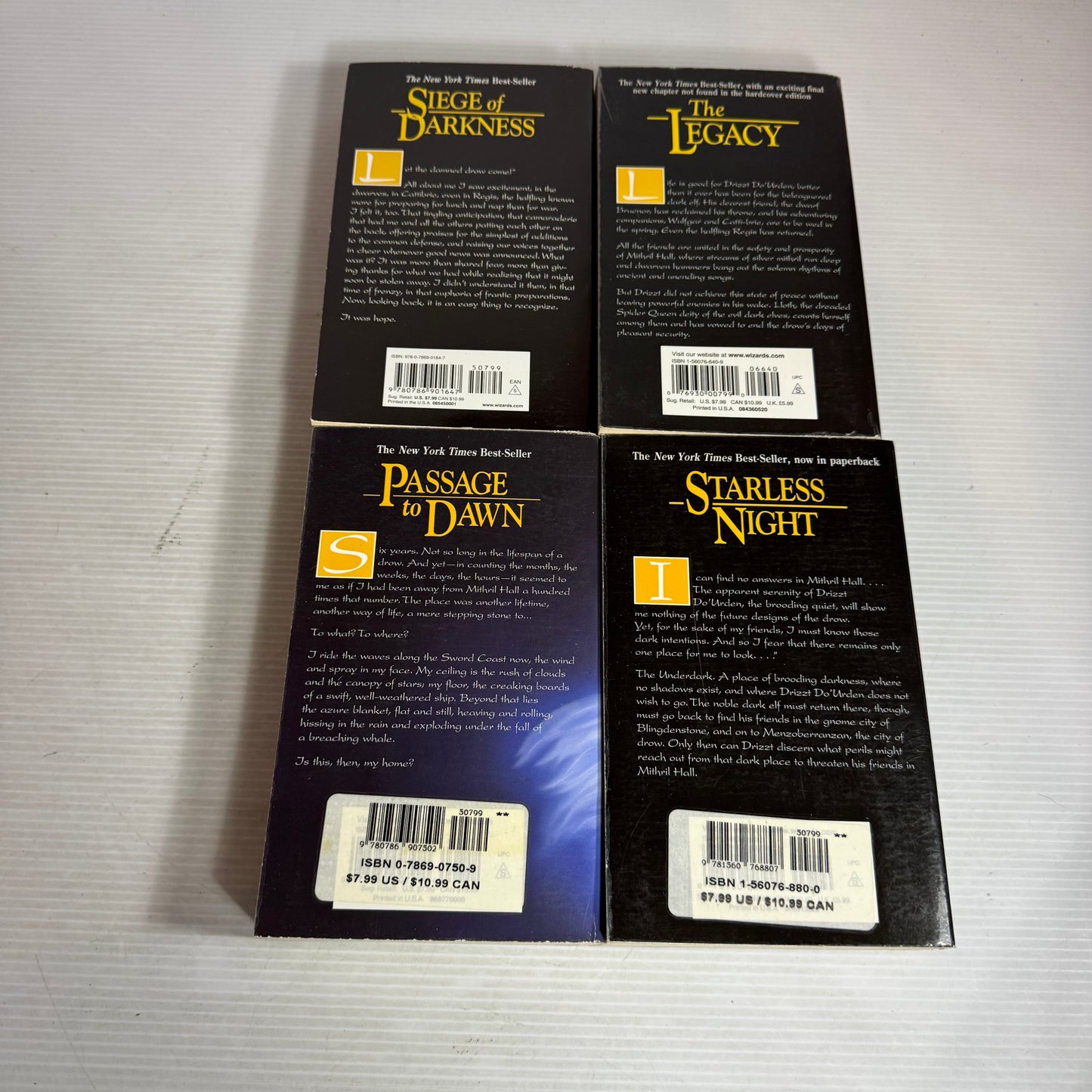 R.A. Salvatore Legacy of the Drow Book Bundle Books 1, 2, 3, & 4 (2960)