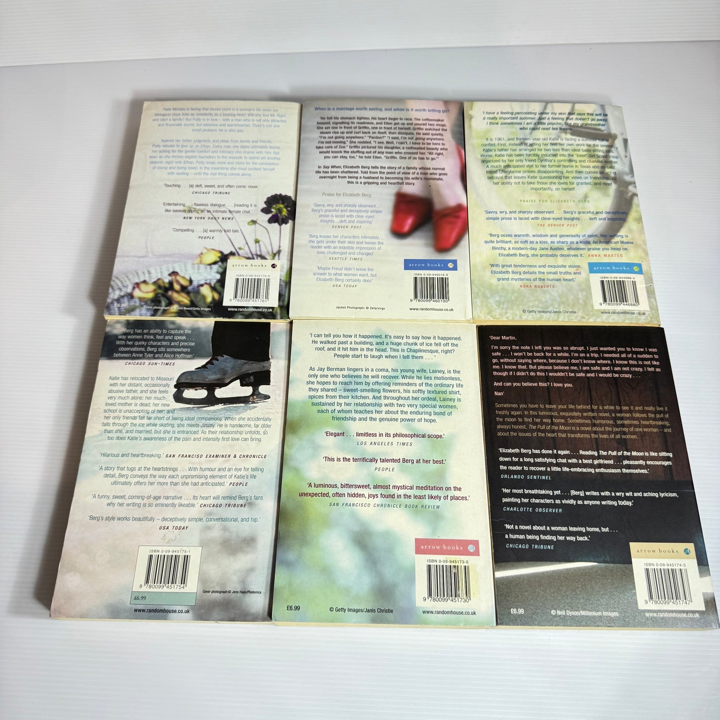 Elizabeth Berg Book Bundle x 6 : Say When, True to Form, Range of Motion, Joy School, The Pull of The Moon, Until The Real Thing Comes Along (3055)