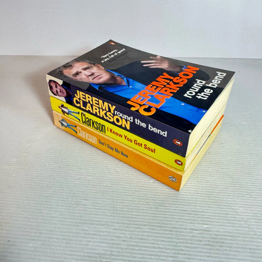 Jeremy Clarkson Book Bundle x 3 Books : Don't Stop Me Now, I Know You Got Soul, Round the Bend (2085)