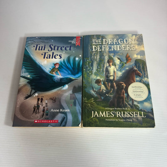 Children's Fantasy Book Bundle x 2 : The Dragon Defenders - James Russell & Tui Street Tales - Anne Kayes(2331)