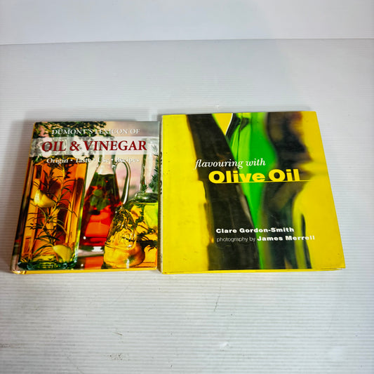 Olive Oil & Vinegar Book Bundle x 2 : Dumont's Lexicon of Oil & Vinegar, Flavouring with Olive Oil - Clare Gordon-Smith (2884)