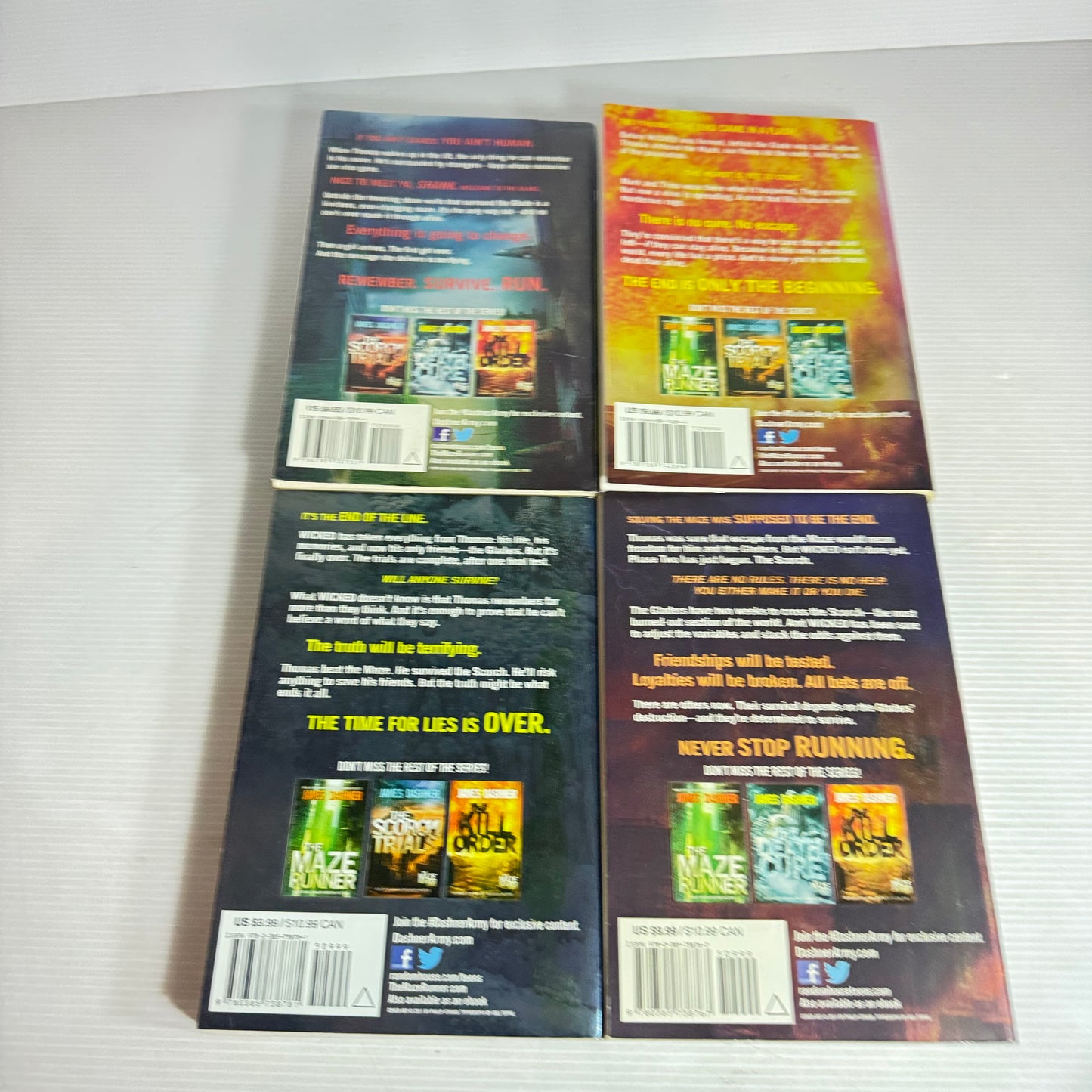 The Maze Runner Boxed Set x 4 Books : The Maze Runner, The Scorch Trials, The Death Cure, The Kill Order (2982)