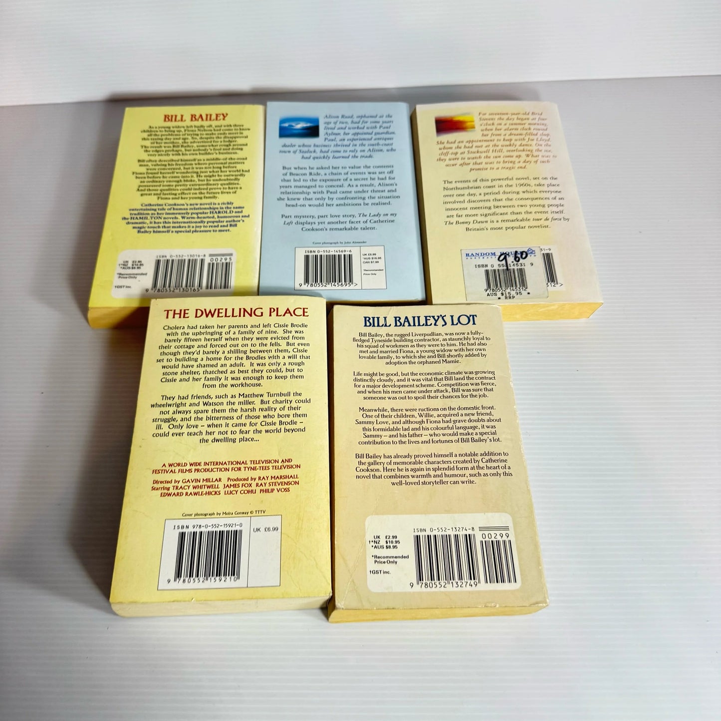 Catherine Cookson Book Bundle x 5 Books : The Bonny Dawn, The Lady on my Left, Bill Bailey, Bill Bailey's Lot & The Dwelling Place, (2242)