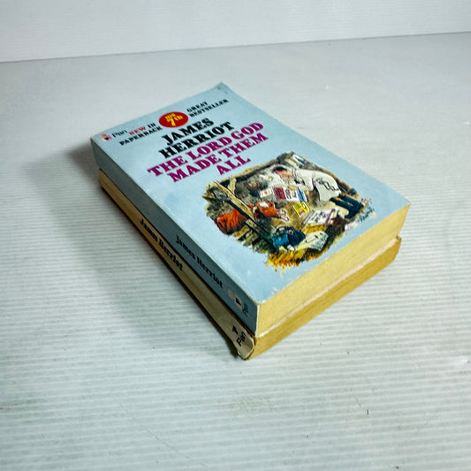 James Harriot Vintage Book Bundle x 2 - Vet In A Spin (1977) & The Lord God Made Them All (1982)(2837)