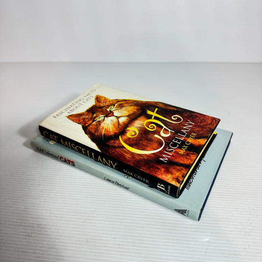 Cat Lovers Book Bundle x 2 : Cat Miscellany : Fascinating Facts About Cats - Max Cryer & Well-Versed Cats - Lance Percival (2283)