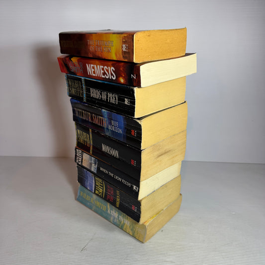 Wilbur Smith Small Paperback Book Bundle x 8 Books 9 x Stories (2957)
