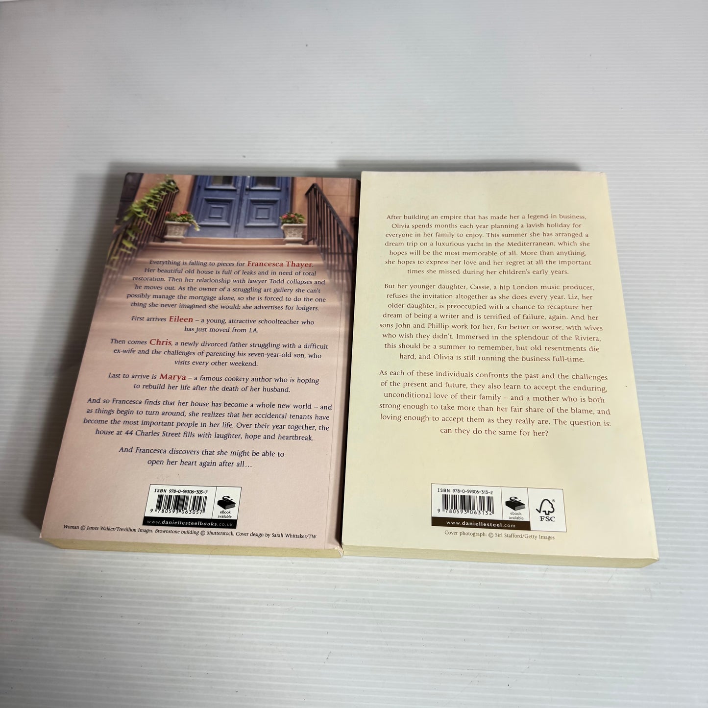 Danielle Steel Book Bundle x 2 Books : The Sins of the Mother & 44 Charles Street (2458)