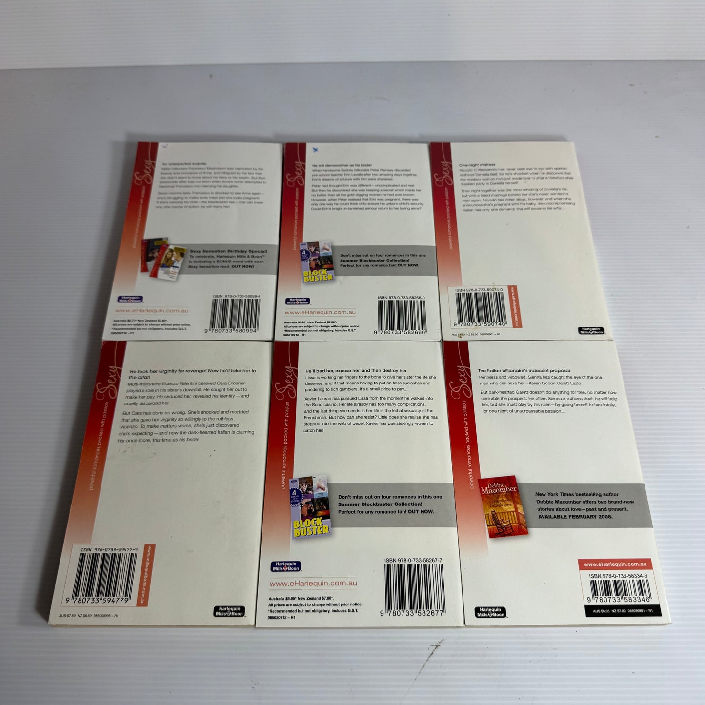 Mills & Boon Sexy Book Bundle x 6 Books (3168)
