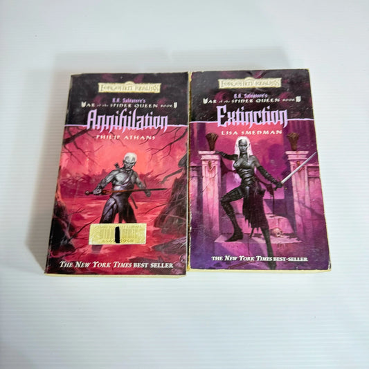 R.A. Salvatore Book Bundle War of The Spider Queen Series Books 4 & 5 : Extinction & Annihilation (2042)