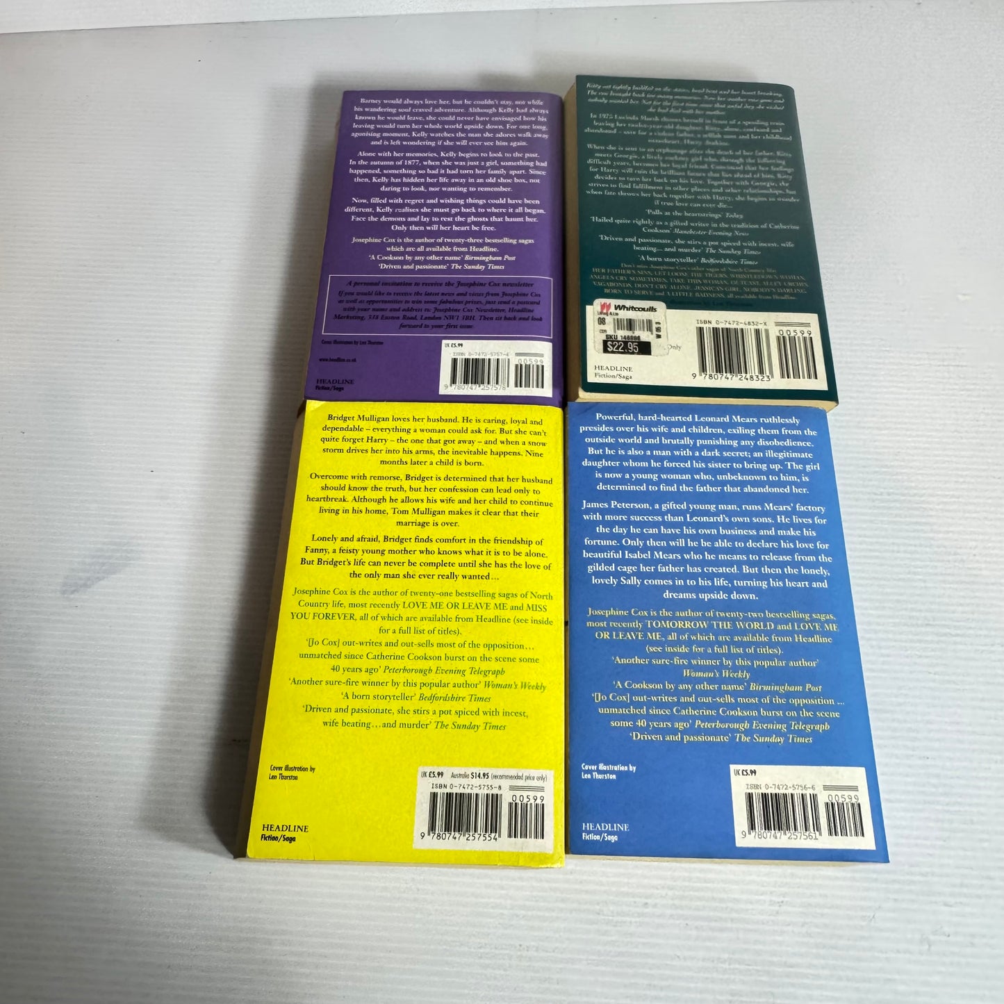 Josephine Cox Book Bundle x 4 Books (2469)