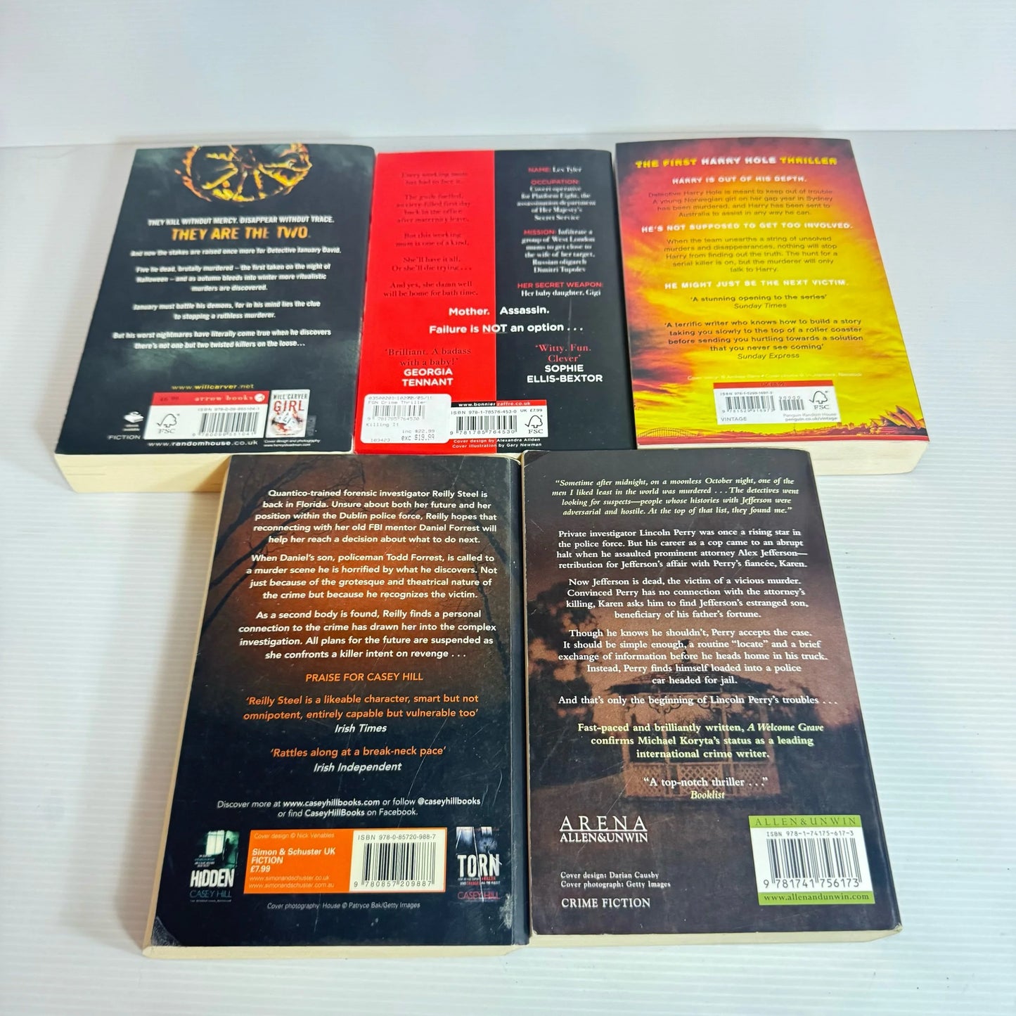 Crime Thriller Book Bundle x 5 Books : Various Authors (2289)