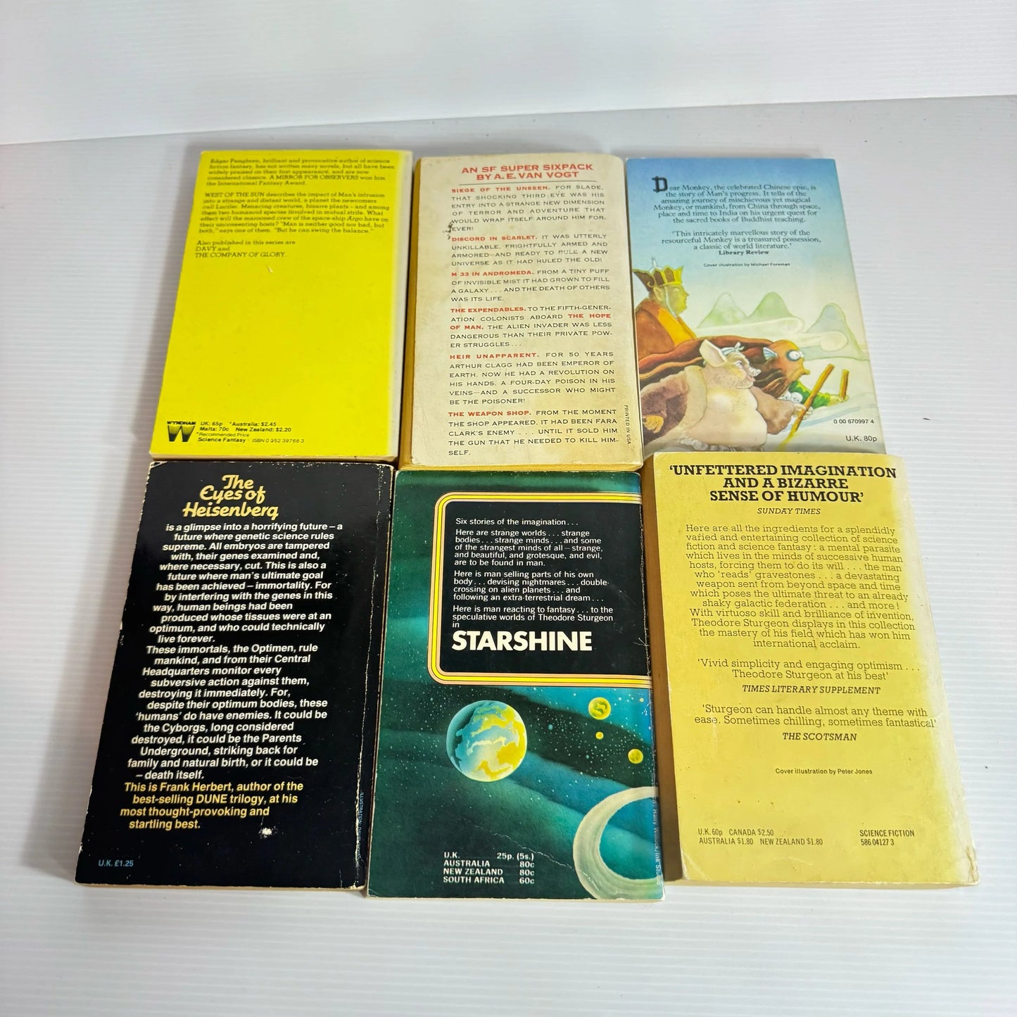 Science Fiction Book Bundle x 6 Books : Various Authors (Vintage 1953-1981) (2119)