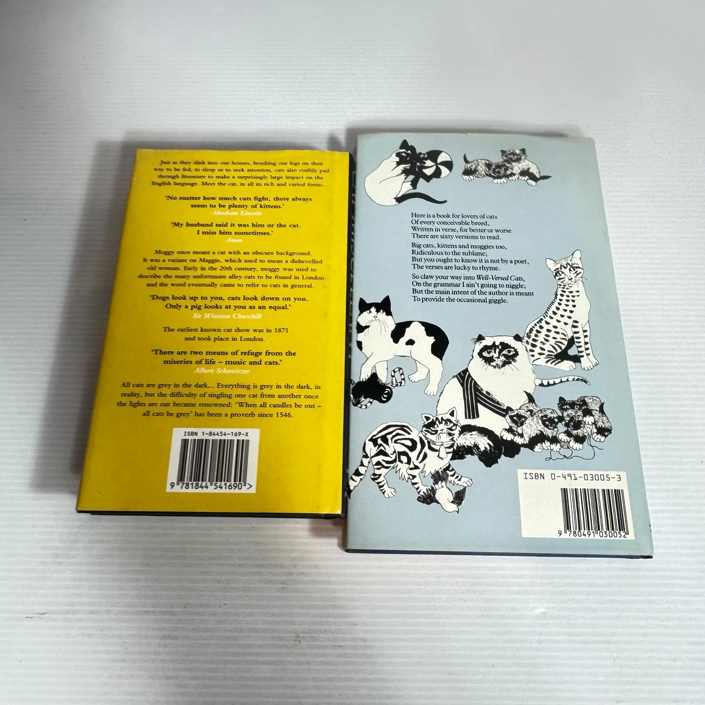 Cat Lovers Book Bundle x 2 : Cat Miscellany : Fascinating Facts About Cats - Max Cryer & Well-Versed Cats - Lance Percival (2283)