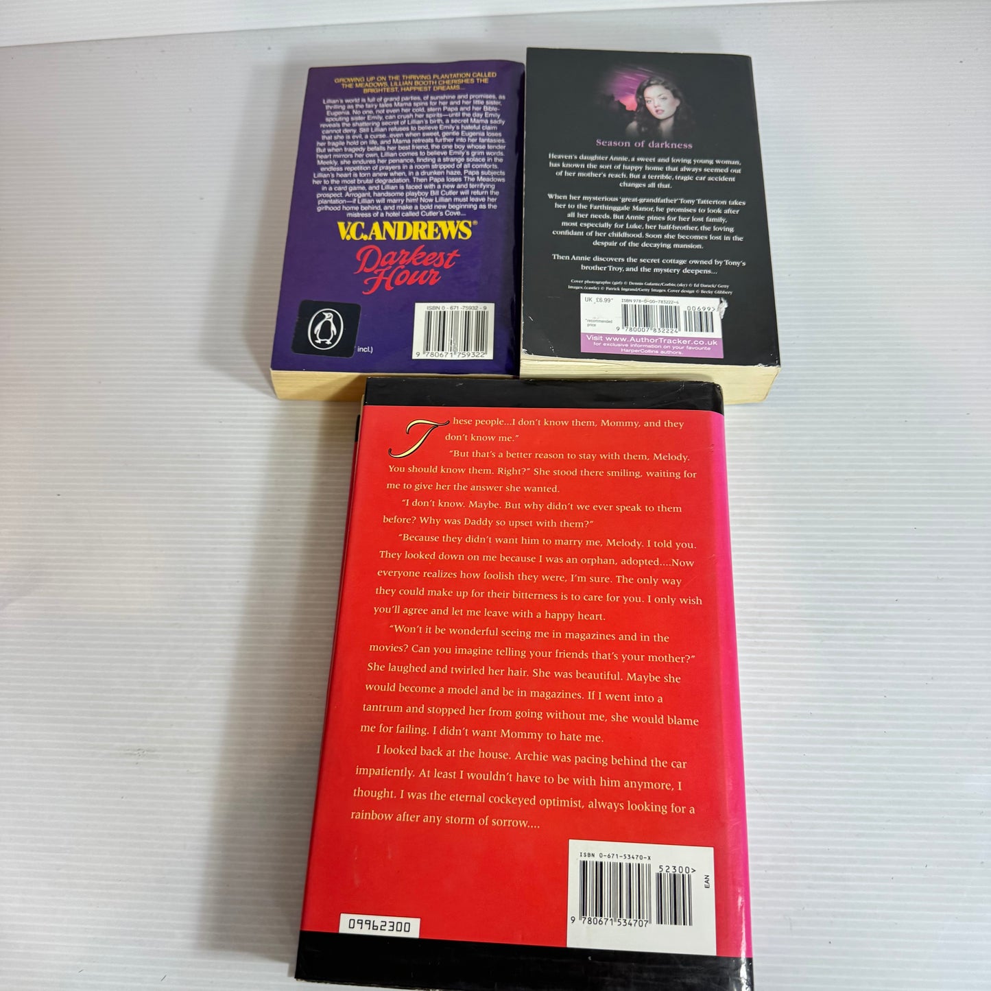 Virginia Andrews Book Bundle x 3 Books (2531)