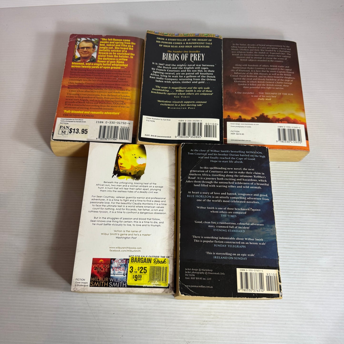 Wilbur Smith "Courtney Series" Book Bundle x 5 Books (2959)