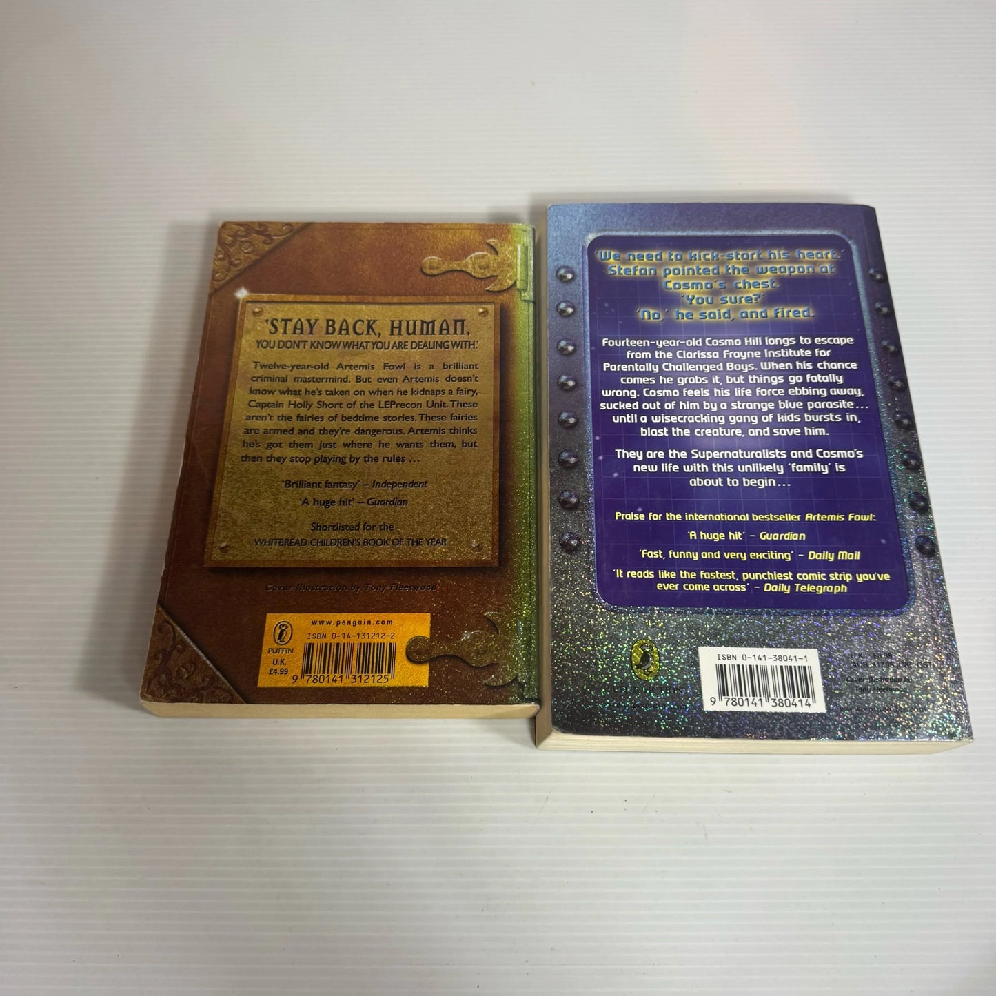 Artemis Fowl Book Bundle x 2 : Artemis Fowl & The Supernaturalist - Eoin Colfer (2325)