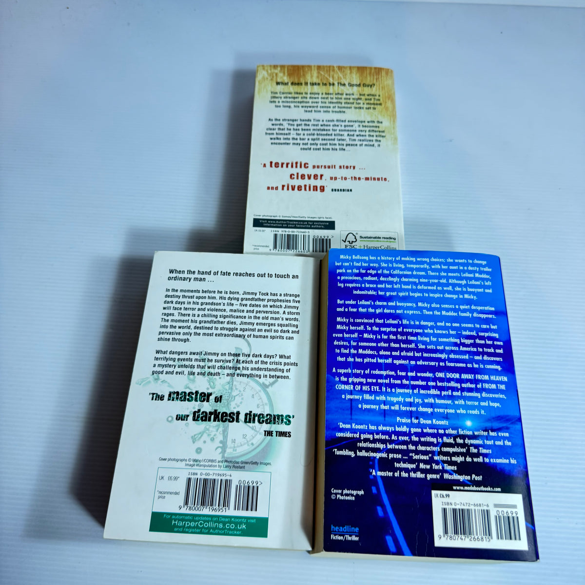 Dean Koontz Bundle x 3 : Kill Me Instead, Life Expectancy, One Door Away From Heaven (3463)