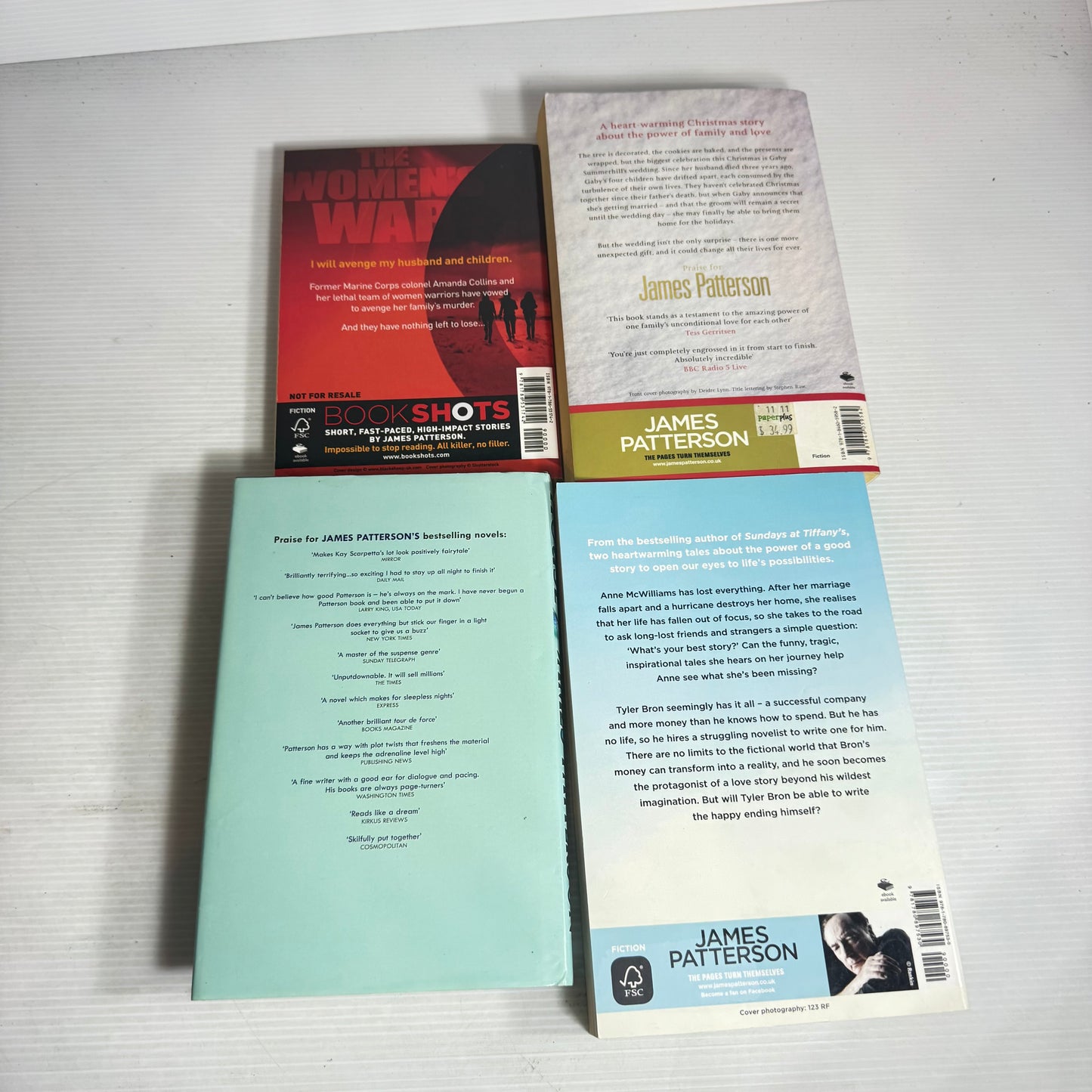 James Paterson Book Bundle x 4 : The Women's War, The Lake House, The Christmas Wedding, Toe From the Heart(2997)