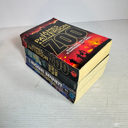 James Patterson Small Paperback Book Bundle x 3 : Zoo, Four Blind Mice, I. Michael Bennett (2971)