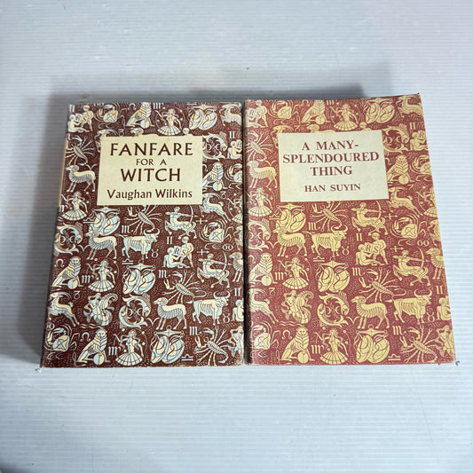 Vintage Books x 2 : A Many - Splendoured Thing - Han Suyin 1954 & Fanfare for a Witch - Vaughan Wilkins 1954 (2129)