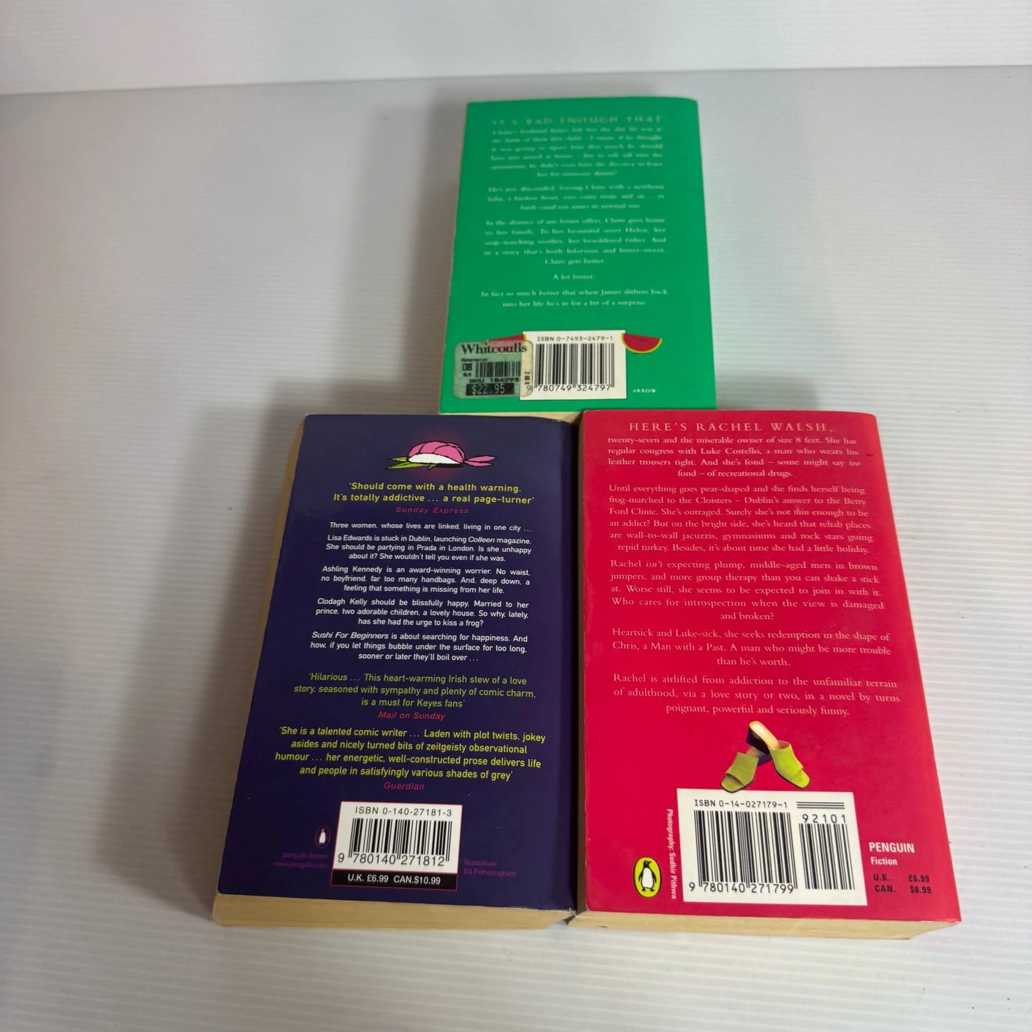 Marian Keyes Book Bundle x 3 : Water-Melon, Rachel's Holiday, Sushi for Beginners (2318)