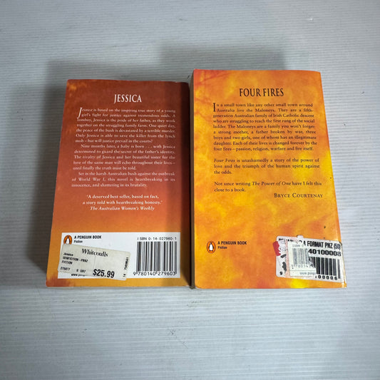 Bryce Courtenay Book Bundle x 2 : Four Fires & Jessica (2979)