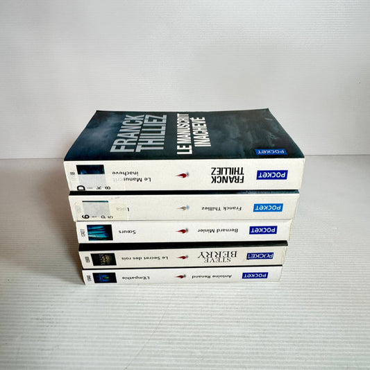 French Language Thriller Mixed Author Book Bundle x 5 Books (2572)