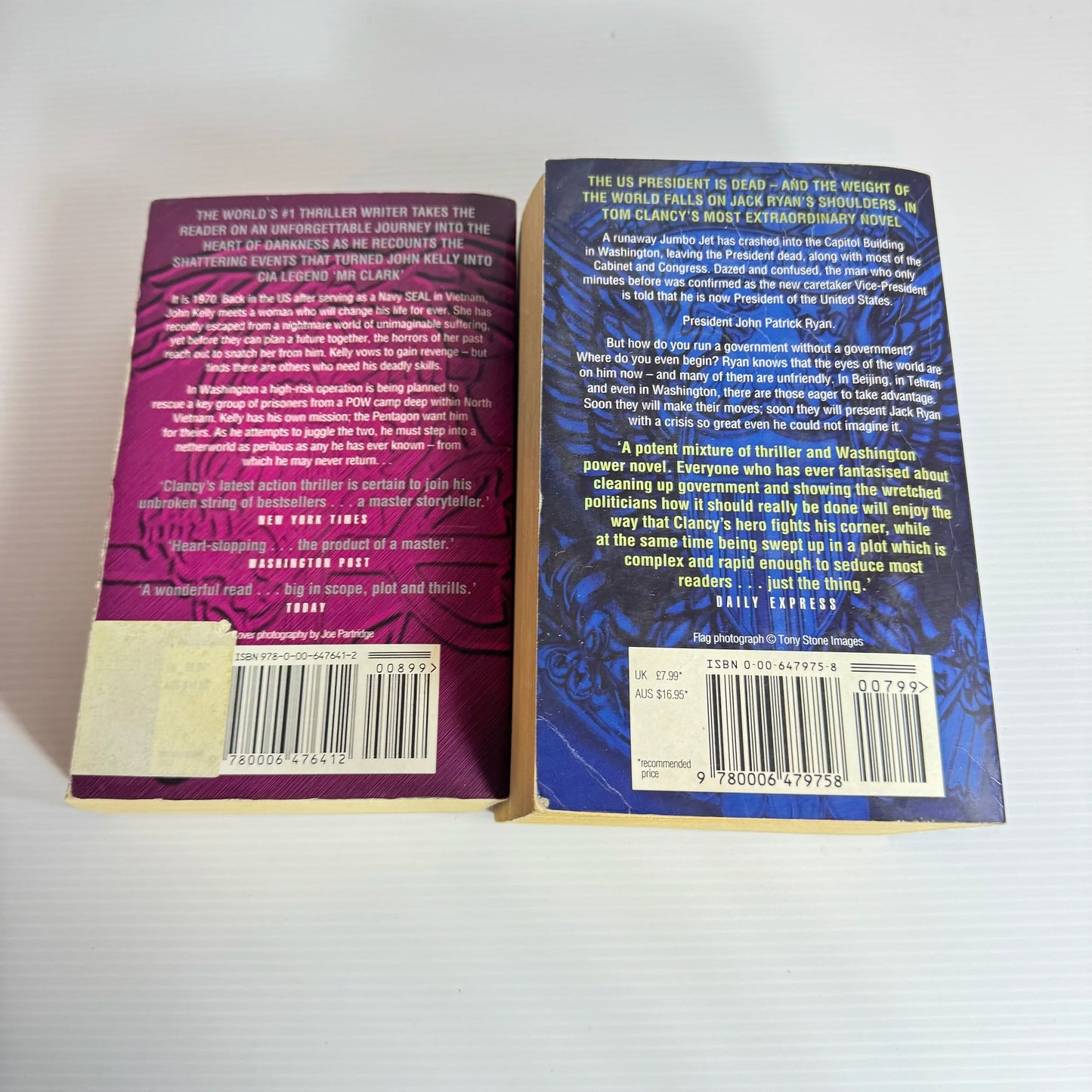 Tom Clancy Book Bundle x 2 Books : Without Remorse & Executive Orders (2034)