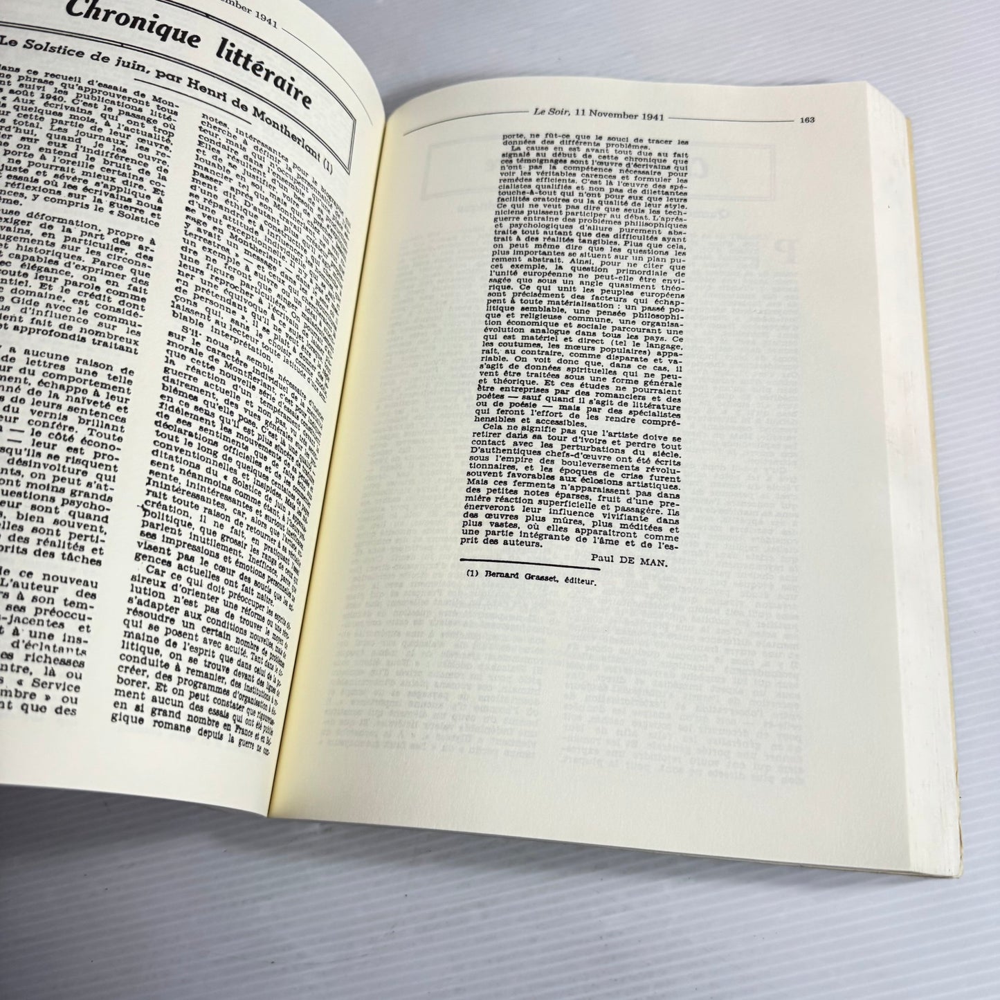 Wartime Journalism 1939-1943 by Paul de Man - Edited by Werner Hanacher, Neil Hertz, and Thomas Keenan (Foreign Language) (Vintage 1984)