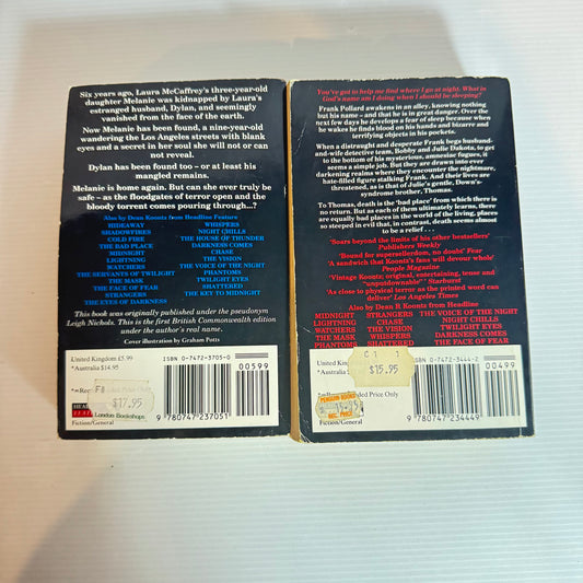 Dean Koontz Book Bundle x 2 - The Door To December & The Bad Place