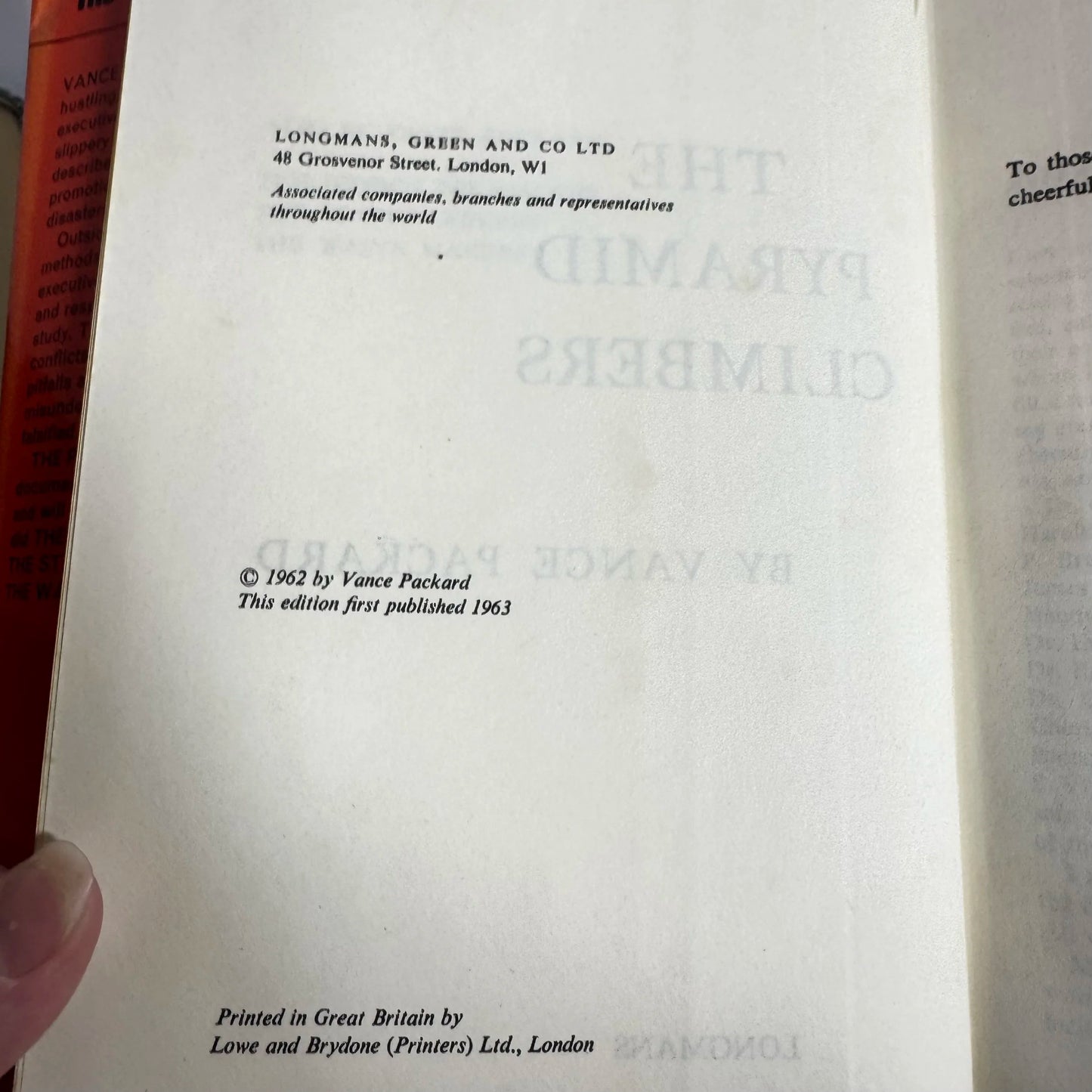 The Pyramid Climbers - Vance Packard (Vintage 1963)