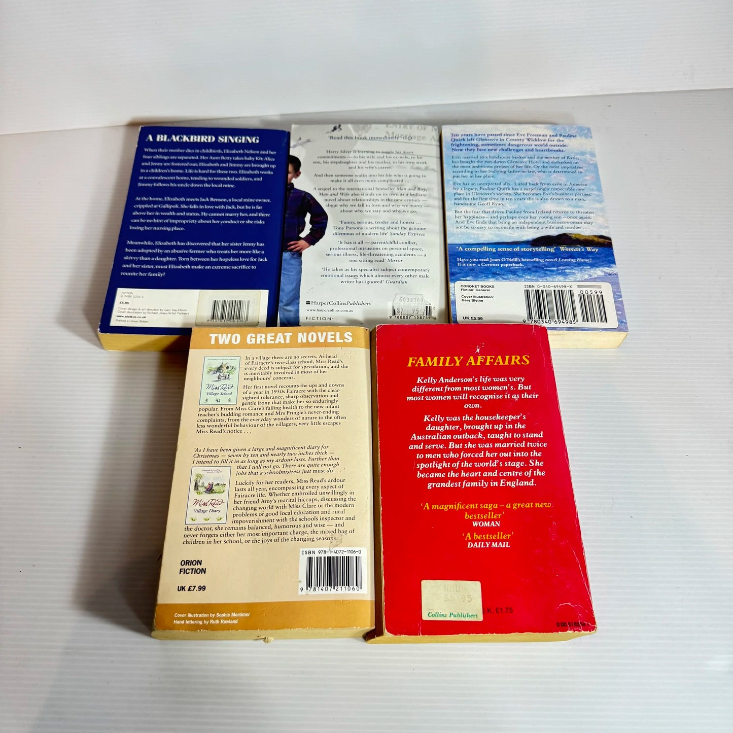 Domestic Fiction Book Bundle x 5 Books Various Authors (2088)