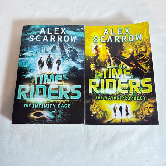 Alex Scarrow Book Bundle x 2 Time Riders Series : The Mayan Prophecy & The Infinity Cage