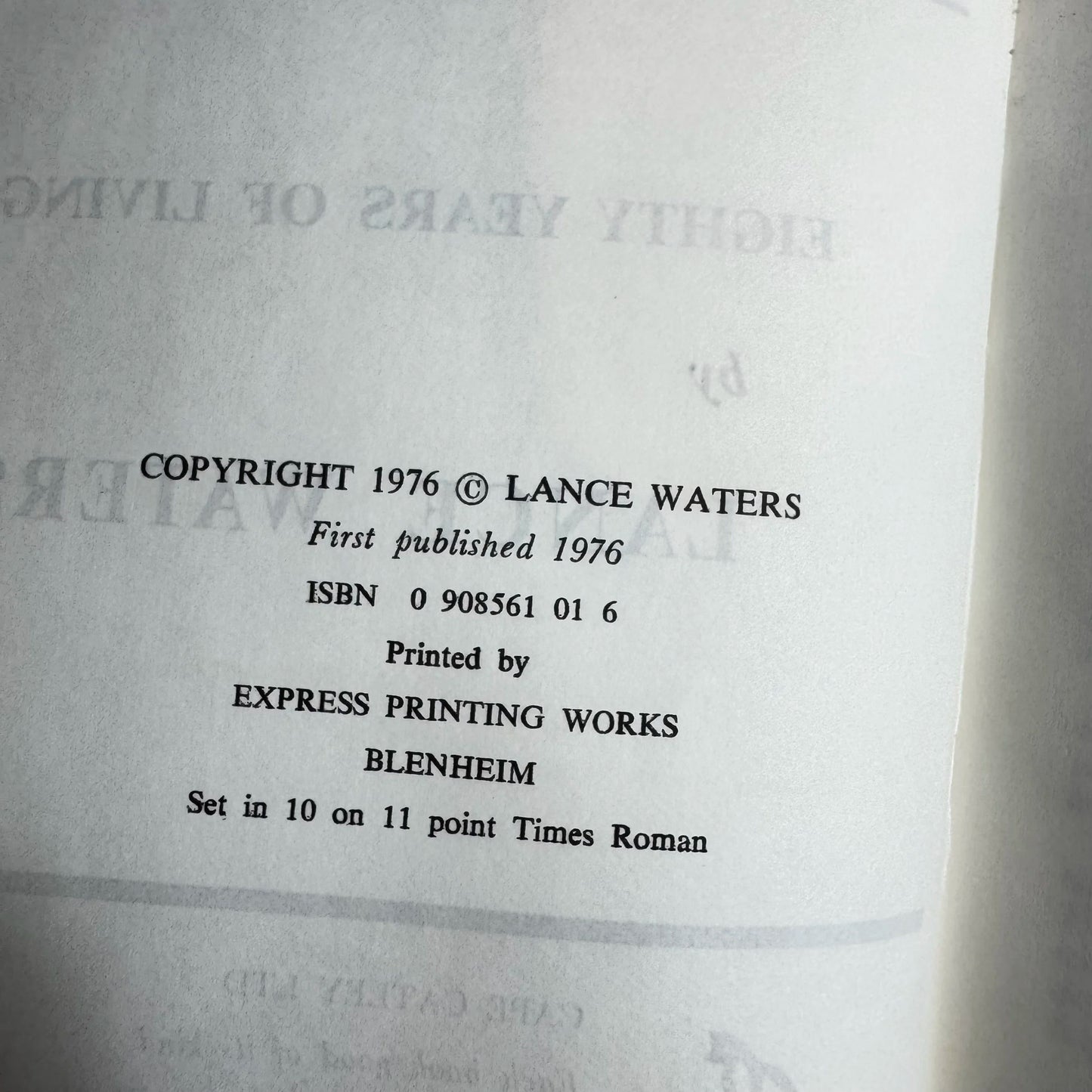 Mostly A Farmer: 80 Years Of Living - Lance Waters (Vintage 1976)