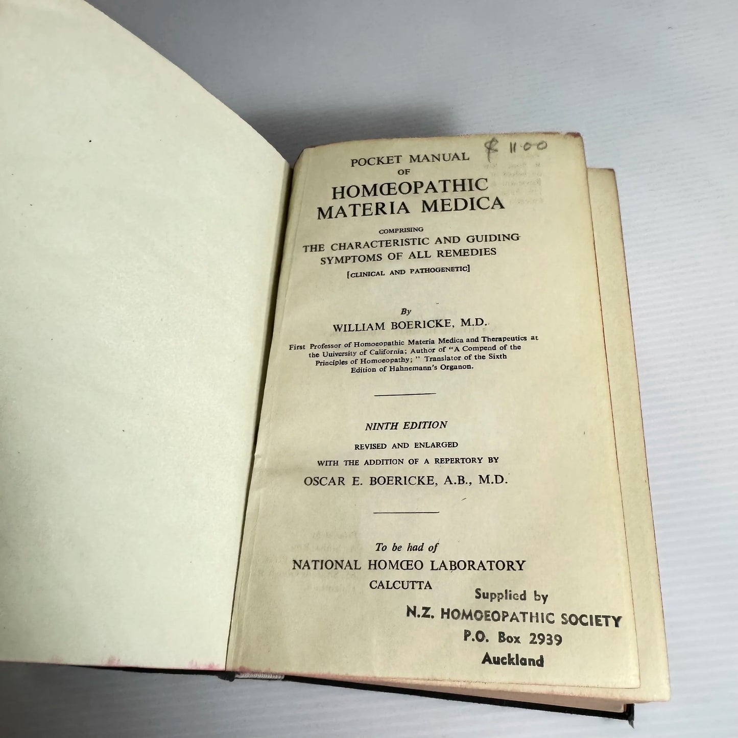 Pocket Manual Homeopathic Materia Medica With Repertory 9th Edition - Boericke (Vintage 1927)