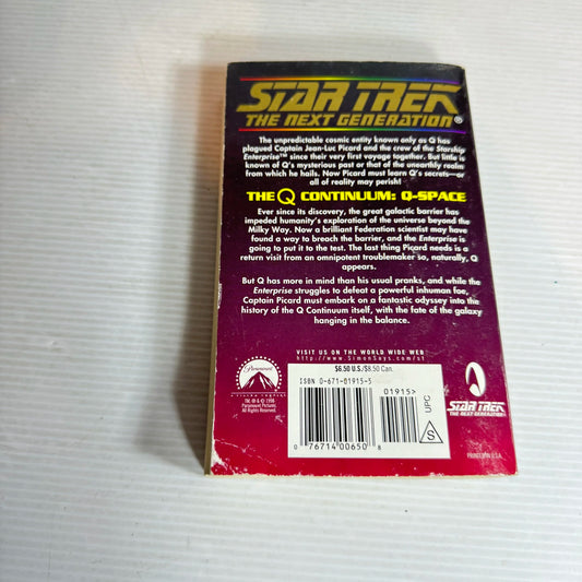 Star Trek The Next Generation : The Continuum Q-Space (Book 1 of 3) - Greg Cox (1998)