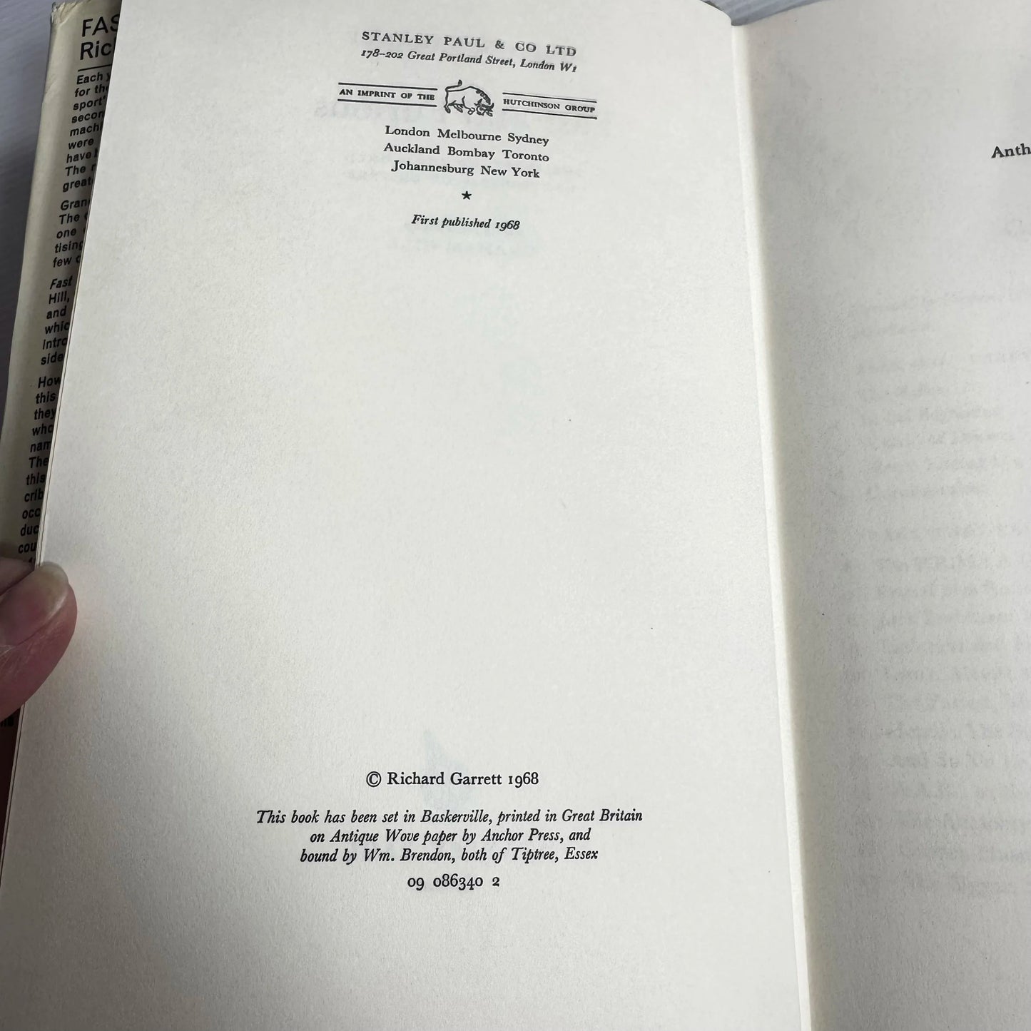 Fast and Furious : The Story of the World Championship of Drivers - Richard Garrett (1968 First Edition)
